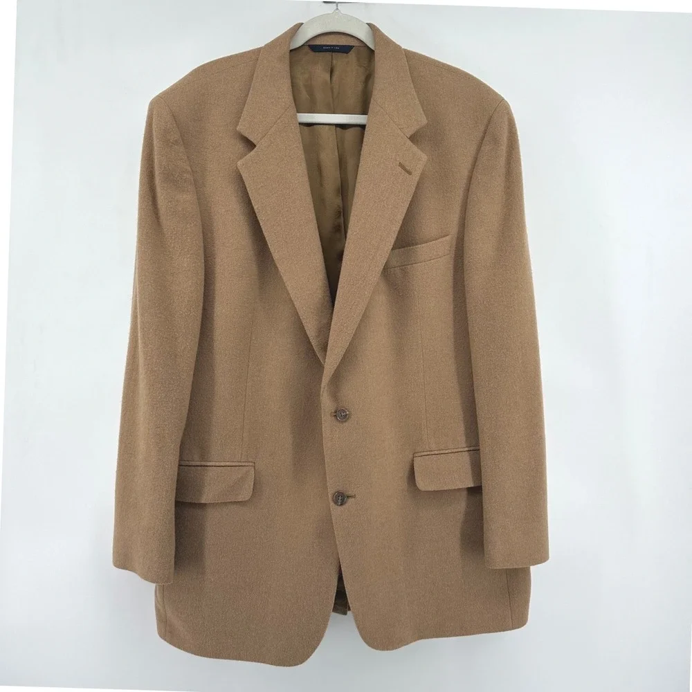 Brooks Brothers Camel Hair Blazer Men 44L Tan Brown Old Money Quiet Luxury
